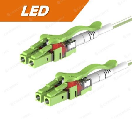 دوگانه LC OM5 فیبر پچ کورد PVC OFNP با LED خود-ردیابی 2M - LED خود-ردیابی دوگانه LC OM5 فیبر پچ کورد.